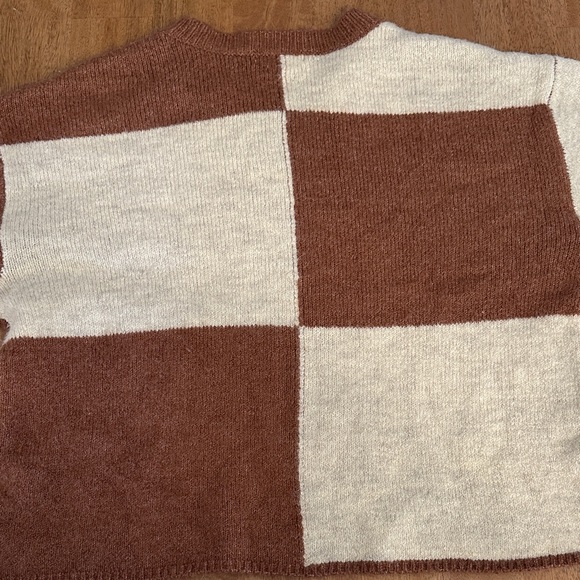 Z Supply Brown & Cream Colorblock Sweater Women’s Small - Picture 4 of 6